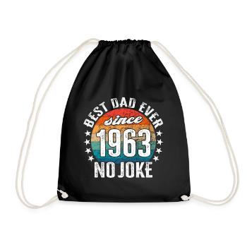 Bester Papa der Welt seit 1963 No Joke - Turnbeutel - Schwarz - Vorne