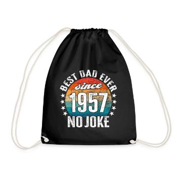 Bester Papa der Welt seit 1957 No Joke - Turnbeutel - Schwarz - Vorne