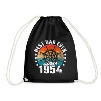 Best dad in the world since 1954 captain - Drawstring Bag - black - Front