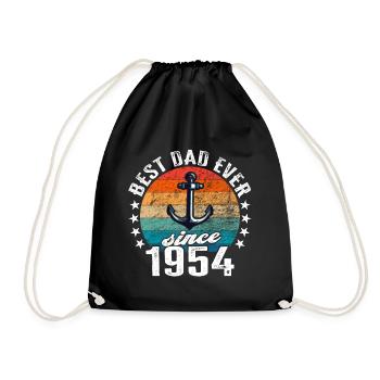 World's Best Dad Since 1954 Anchor - Drawstring Bag - black - Front