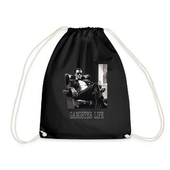 Chef de la mafia avec des lunettes de soleil « Gangster Life » - Sac de sport léger - noir - Devant