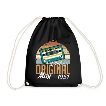 Mai 1951 Geburtstagsgeschenk 1951 Mai - 1951 Mai - Turnbeutel - Schwarz - Vorne