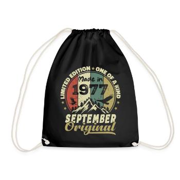1977 - Les légendes sont nées en septembre 1977 - Sac de sport léger - noir - Devant