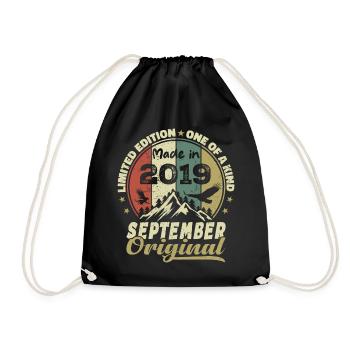 2019 – Legenden werden im September 2019 geboren - Turnbeutel - Schwarz - Vorne