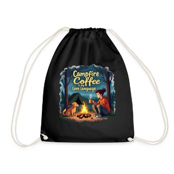 Le café au feu de camp est ma langue d’amour - Camping Dog - Sac de sport léger - noir - Devant