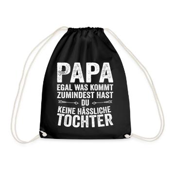 Papa Père Fille Fête des pères - Sac de sport léger - noir - Devant