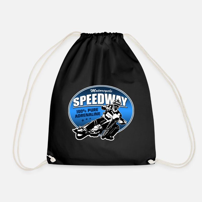 Speedway - Motorcycle Speedway - Drawstring Bag - black