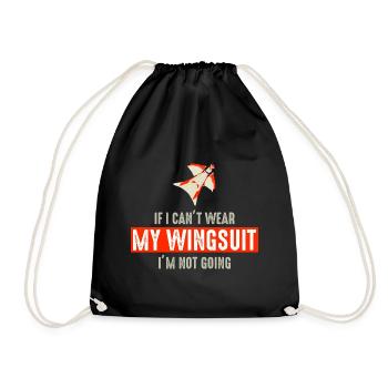 Wingsuit fliegen Base Jumping Fallschirmspringen Wingsuiting - Turnbeutel - Schwarz - Vorne