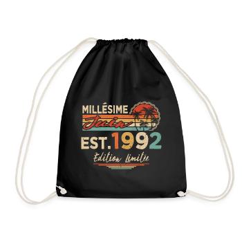 Millésime Né(e) Juin 1992 Cadeau Anniversaire - Sac de sport léger - noir - Devant