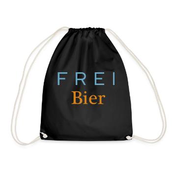 FREI Bier orange - Turnbeutel - Schwarz - Vorne