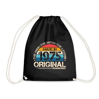 1975 Vintage Born Man Myth Legend - Drawstring Bag - black - Front
