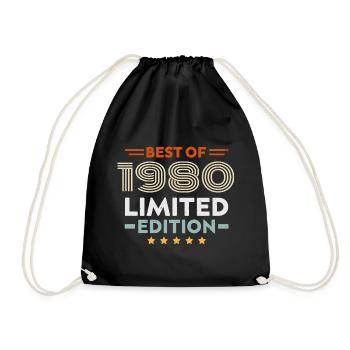 Retro 1980er Jahre Vintage Geschenk 44. Geburtstag 44 Jahre - Turnbeutel - Schwarz - Vorne