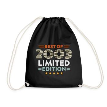 Retro 2003 Vintage Gift 21st Birthday 21 Years - Drawstring Bag - black - Front