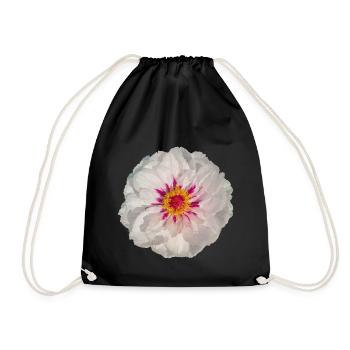 pink blossom single blossom paeonie rose blossom spring - Drawstring Bag - black - Front