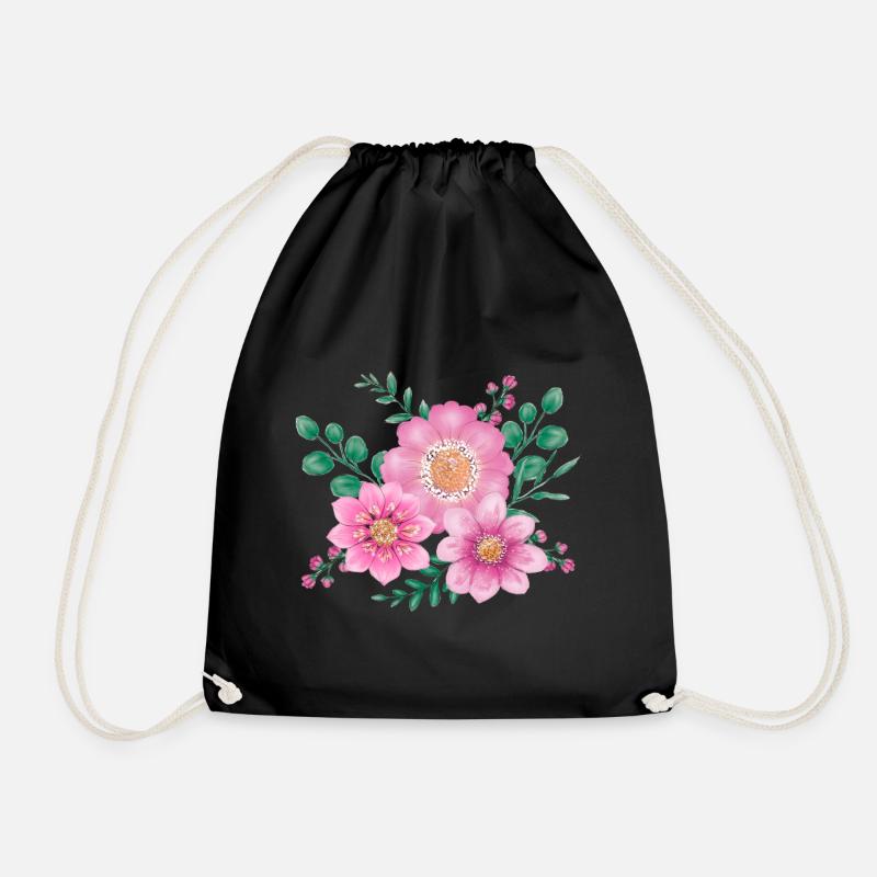 fleurs - Sac de sport léger - noir