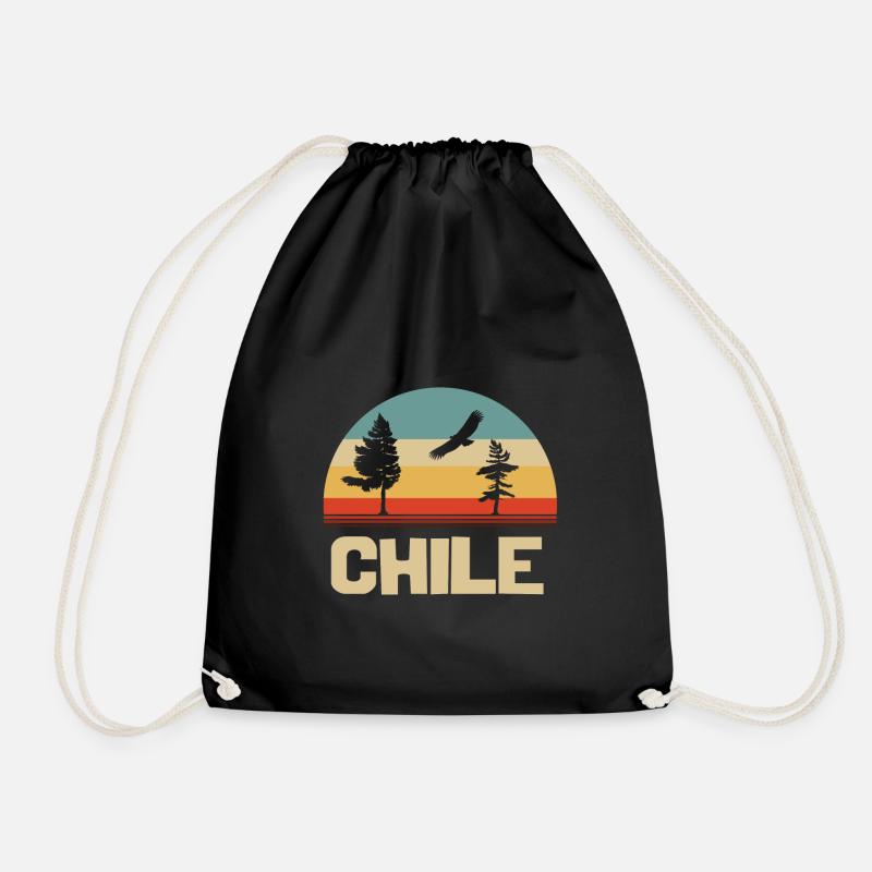 chile natur retro berg - Turnbeutel - Schwarz