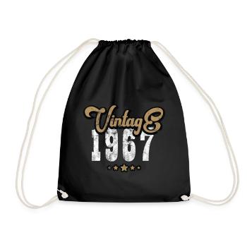 Jahrgang 1967 geboren Geburtstag Retro Geschenk - Turnbeutel - Schwarz - Vorne
