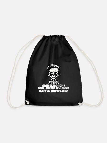 Kaffee Morgenmuffel Mitarbeiter Spruch Fun Tshirt - Turnbeutel - Schwarz