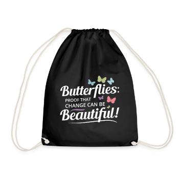 Butterfly Butterflies Insect Collector Entomology - Drawstring Bag - black - Front