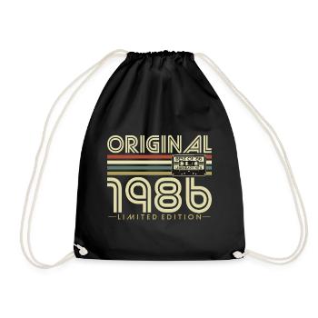 1986 Vintage Vintage Rétro Cadeau d’anniversaire - Sac de sport léger - noir - Devant