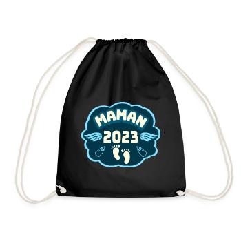 Grossesse Femme Enceinte - Future Maman 2023 - Sac de sport léger - noir - Devant
