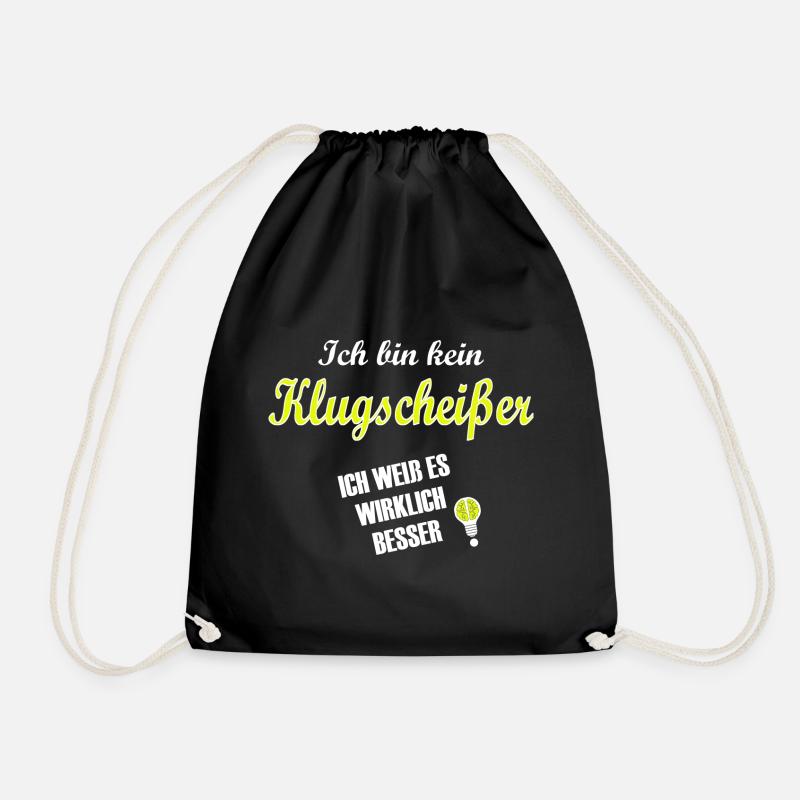 klugscheisser - spruch statement - Turnbeutel - Schwarz