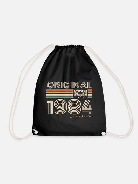 Original 1984 Jahrgang Vintage Geburtstag Retro - Turnbeutel - Schwarz