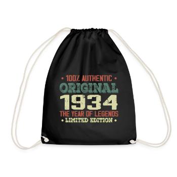 Legend since 1934 Born in 1934 - 90th birthday - Drawstring Bag - black - Front