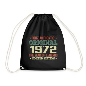 Legend since 1972 Born in 1972 - 52nd birthday - Drawstring Bag - black - Front