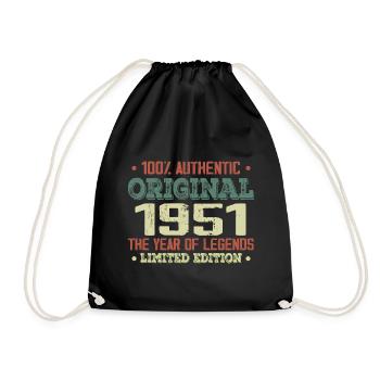 Legend Since 1951 Born in 1951 - 73rd Birthday - Drawstring Bag - black - Front