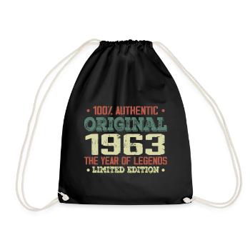 Legend since 1963 Born in 1963 - 61st birthday - Drawstring Bag - black - Front