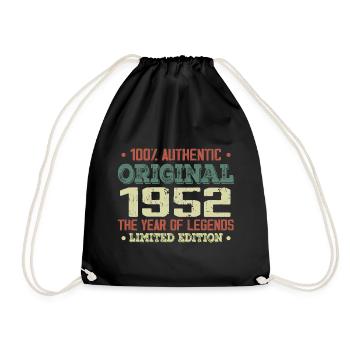 Legend since 1952 Born in 1952 - 72nd birthday - Drawstring Bag - black - Front