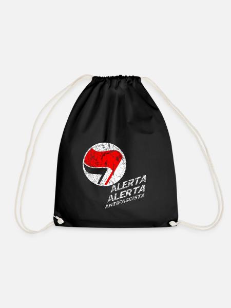 ANTIFASCHISTISCH Antifa Gegen Faschos gegen Rechts - Turnbeutel - Schwarz
