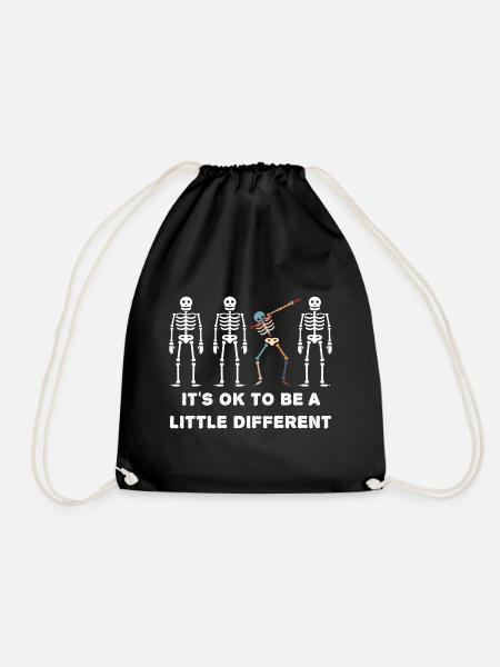 Skeleton Dabbing (Difference Edition) - Drawstring Bag - black