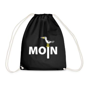 Nordsee Möwe- Moin - Turnbeutel - Schwarz - Vorne