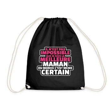 pas impossible que je sois le meilleur maman - Sac de sport léger - noir - Devant