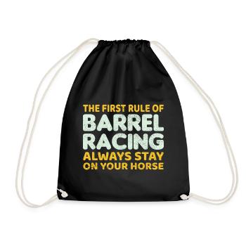 Barrel Racer Reiten Racing Rodeo Lustig - Turnbeutel - Schwarz - Vorne