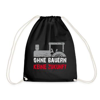 Ohne Bauern keine Zukunft - Turnbeutel - Schwarz - Vorne