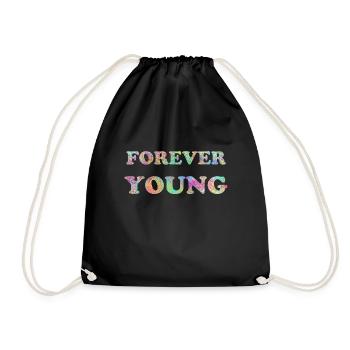 Forever Young - Drawstring Bag - black - Front