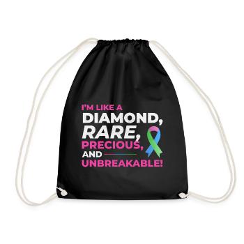 Diamond Like Rare Disease Stand Out for Awareness - Drawstring Bag - black - Front