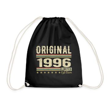 Original 1996 - Retro 1996 Geburtstagsgeschenk - Turnbeutel - Schwarz - Vorne