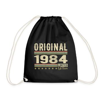 Original 1984 - Retro 1984 Birthday Gift - Drawstring Bag - black - Front