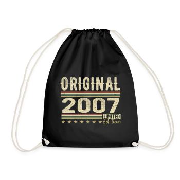Original 2007 – Retro-Geburtstagsgeschenk 2007 - Turnbeutel - Schwarz - Vorne
