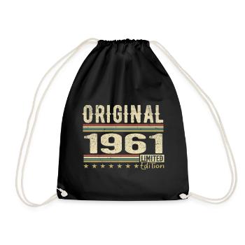 Original 1961 – Retro 1961 Geburtstagsgeschenk - Turnbeutel - Schwarz - Vorne