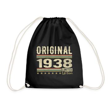 Original 1938 - Retro 1938 Birthday Gift - Drawstring Bag - black - Front