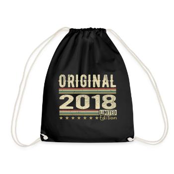 Original 2018 - Retro Birthday Gift 2018 - Drawstring Bag - black - Front