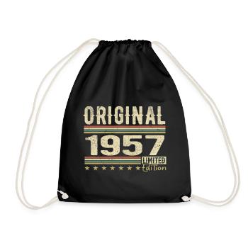 Original 1957 - Retro 1957 Geburtstagsgeschenk - Turnbeutel - Schwarz - Vorne
