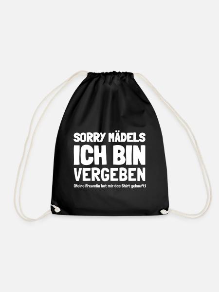 Ich bin vergeben Sorry Mädels - Mann Freund Paar - Turnbeutel - Schwarz