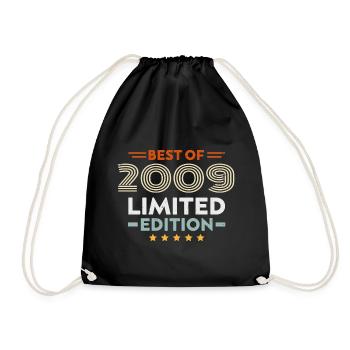Retro 2009 Vintage Gift 15th Anniversary 15 Years - Drawstring Bag - black - Front