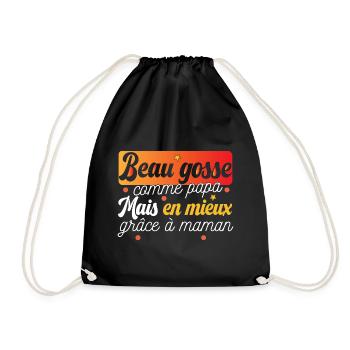 Beau gosse bébé enfant nourrisson body - Sac de sport léger - noir - Devant